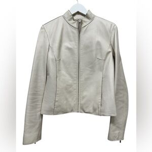 Wilsons Leather Jacket Women's Small Vintage Pelle Studio Rare Off White EUC
